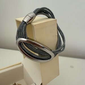 Stylish Gray Bracelet with Silver Accents